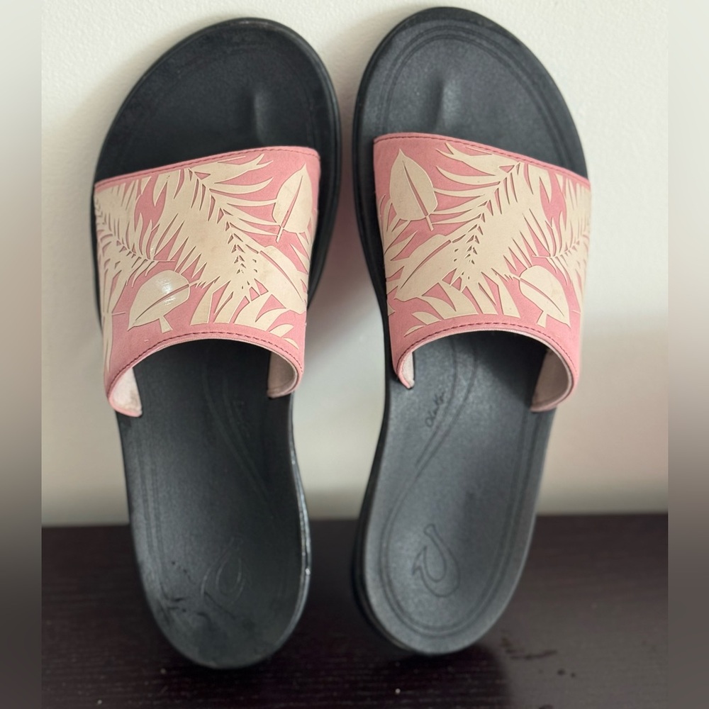 Olukai | Punua Olu Ash Rose Slides | Size 9